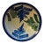 Antique Japanese Hand-Painted 7" Porcelain Bowl-Blue & Green Tropical Leaf Motif-Taisho Era (C. 1920's) For Sale