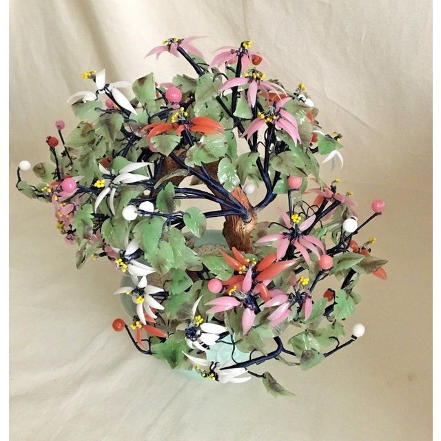 Large Vintage Jade Bonsai Flower Tree Chairish