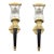 Mid 20th Century Neoclassical Cast Brass Torch Sconces — a Pair Sculptural French-Inspired Architectural Lighting For Sale