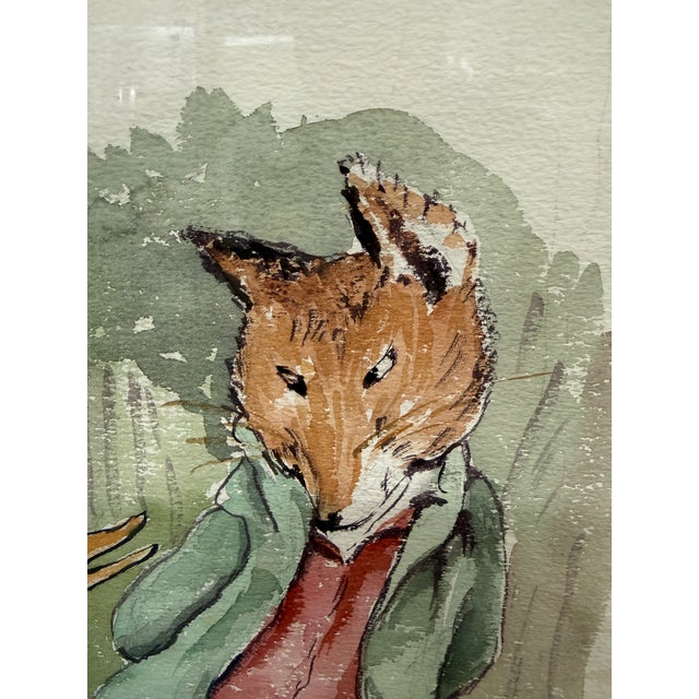 Wood Beatric Potter Jemima Puddle Duck and the Fox, Framed For Sale - Image 7 of 12