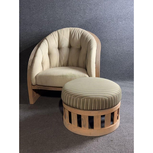 Summit Furniture Summit Picket Lounge Chairs and Ottomans Patio Furniture For Sale - Image 4 of 12