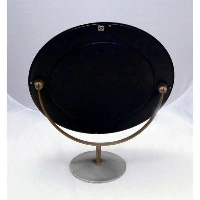 Brushed Steel Vanity Mirror from Missaglia, 1970s For Sale - Image 4 of 5