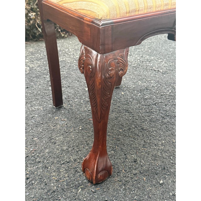 Brown English Chippendale Style Carved Mahogany Ball & Claw Dining Side Chairs - Pair For Sale - Image 8 of 12