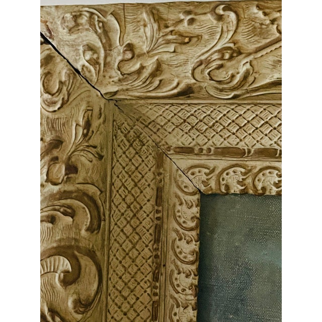 Textile Antique Oil on Canvas Painting Symbolism Dali Style For Sale - Image 7 of 8