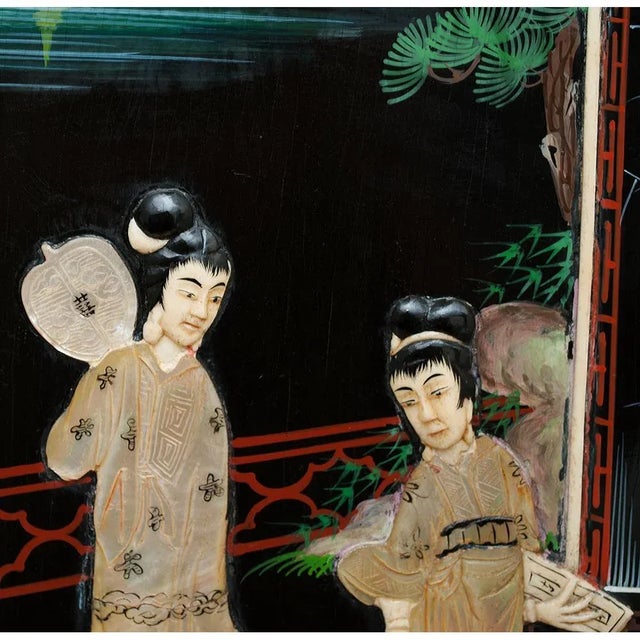 Wood C. 1920s Fireplace Chinoiserie Coromandel Screen For Sale - Image 7 of 13