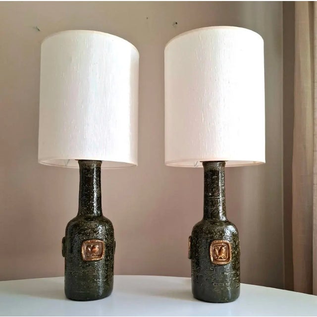 Medallion Table Lamps by Aldo Londi for Bitossi, Italy, 1960s, Set of 2 For Sale - Image 11 of 11