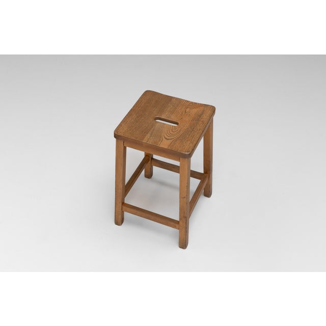 Vintage Pine Lab Stools, 1970s, Set of 2 For Sale - Image 4 of 8