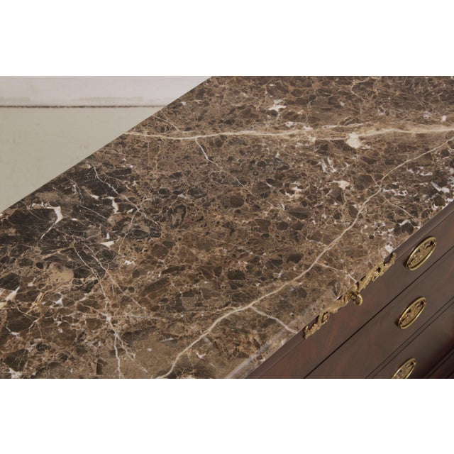 Brown Henkel Harris Model 191 Marble Top Mahogany Chest For Sale - Image 8 of 16