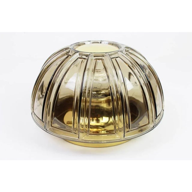 German Brass and Amber Glass Sconces or Flushmount by Limburg, 1960s, Set of 2 For Sale - Image 6 of 8