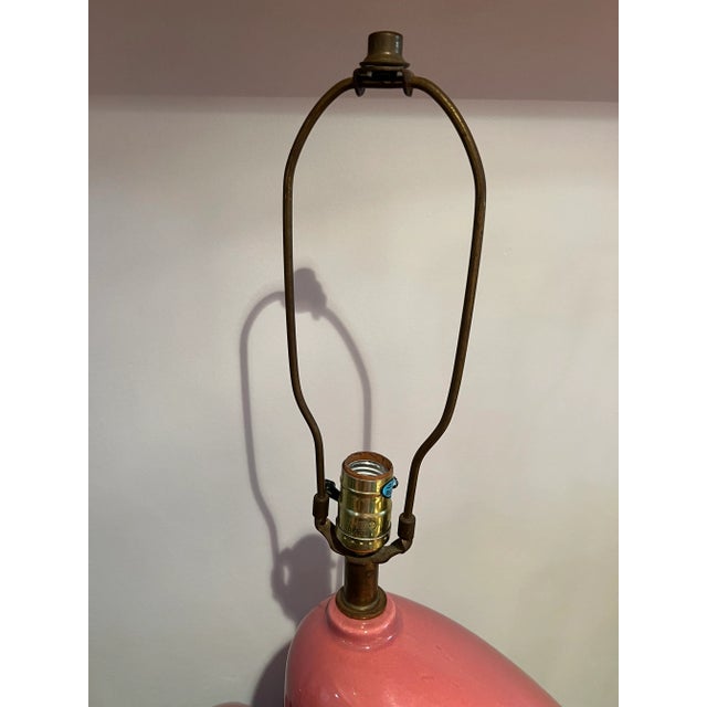1980 Large Abstract Pink Ceramic Lamp For Sale - Image 4 of 6