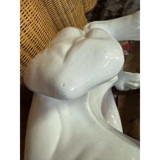 Vintage Italian Midcentury Style Life-Size Ceramic Greyhound Dog For Sale - Image 11 of 12