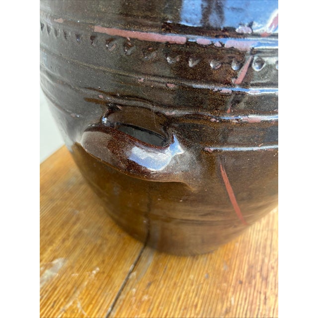 Antique Redware Korean Traditional Onggi Fermentation Jar, With Lid, Circa 1920’s For Sale - Image 6 of 12