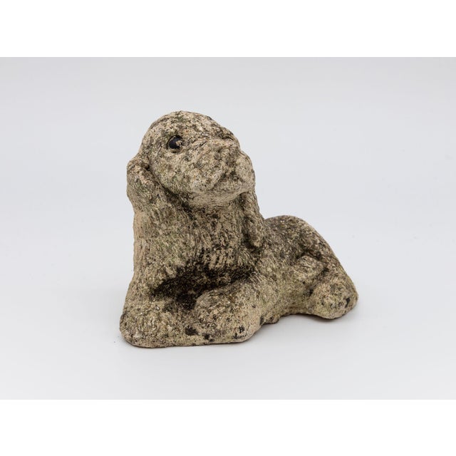 Sculpture Materials Vintage Reconstituted Stone Puppy or Dog Spaniel Garden Ornament, 20th Century For Sale - Image 7 of 8