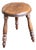 Antique Breton Stool in Turned Wood with Carved Seat, France For Sale