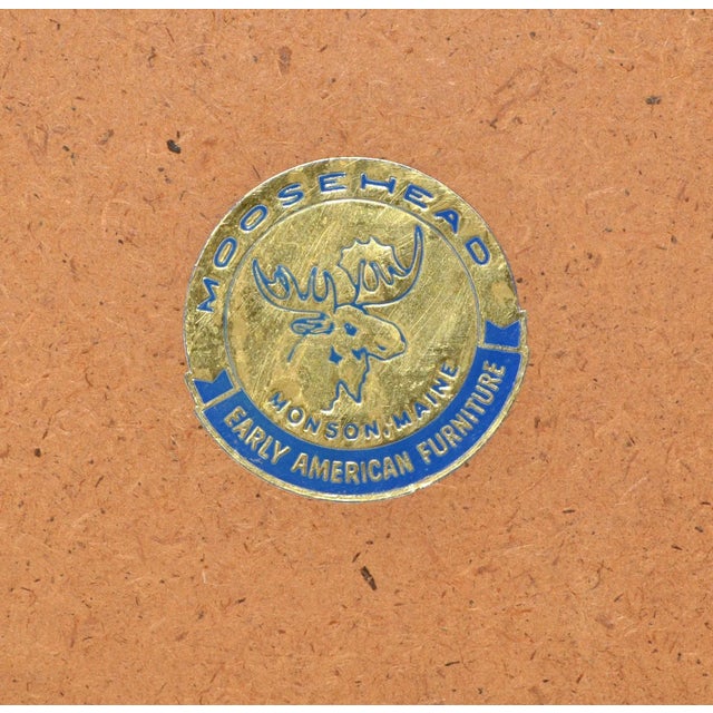 1970 Early American Maple Wood Rectangle Wall Mirror Moosehead For Sale - Image 11 of 12