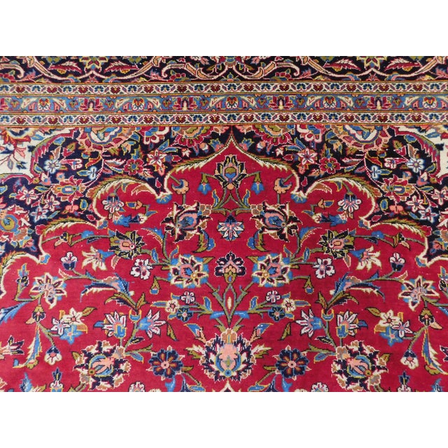 Mid-Century Modern Vintage Persian Kashan Rug. 9'8"x 13'8" For Sale - Image 3 of 18
