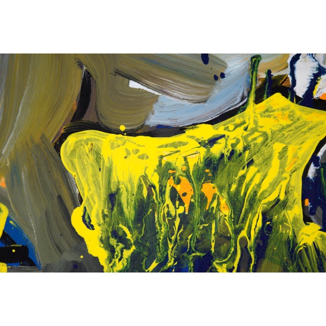 Nude in the Garden Abstract Expressionist Original Acrylic Painting on Paper by Michael William Eggleston For Sale - Image 9 of 9