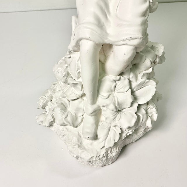 Figurative 1980s Vintage Art Nouveau Boho Chic Blanca Garden Angel Figurine. For Sale - Image 3 of 13