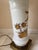 Mid 20th Century Hollywood Regency Midcentury Gold and White Hand Painted Opaline Palm Tree Table Lamps - a Pair For Sale - Image 9 of 11