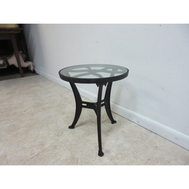 Vintage Industrial Reclaimed Cast Iron Pulley Wheel End Table Pedestal B For Sale In Philadelphia - Image 6 of 11