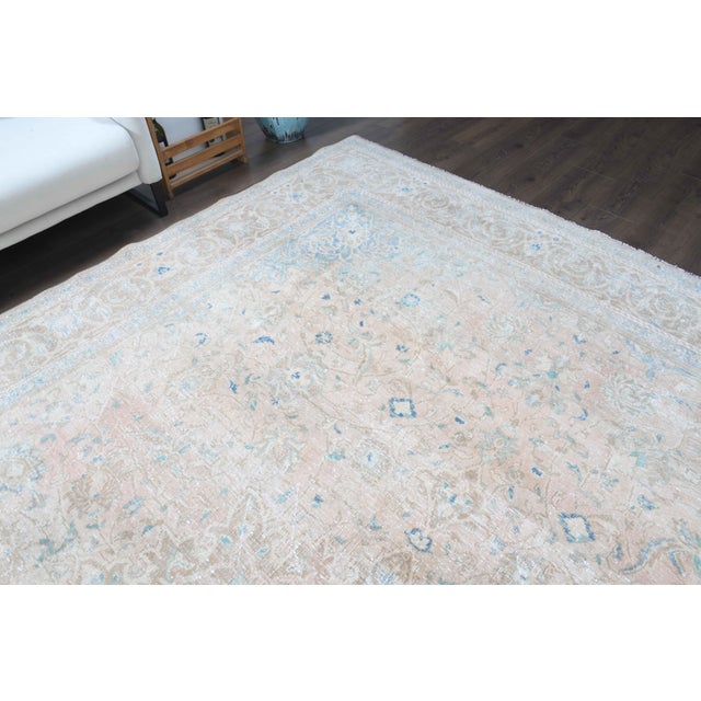 1970s 1970s Vintage Persian Handmade Wool Cotton Light Brown Area Rug For Sale - Image 5 of 11