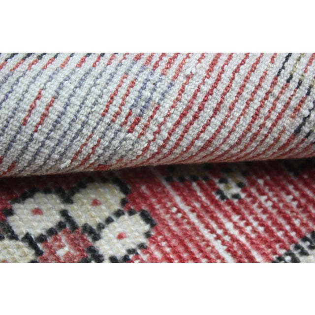 Textile 1980s Traditional Red Old Doormat Rug For Sale - Image 7 of 12