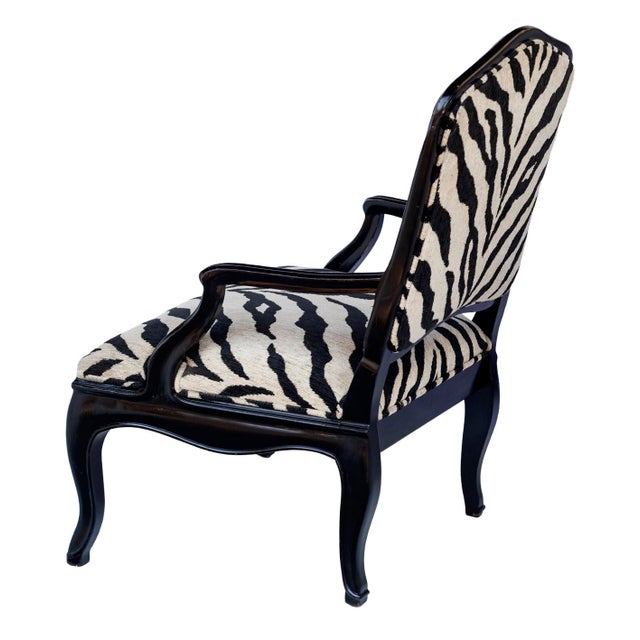 Vintage Faux Zebra Upholstered Chair, Pair For Sale In Los Angeles - Image 6 of 15