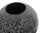 This interesting vase features a glossy black, globe shape formed from iron. What makes it unique, is the chiseled texture...