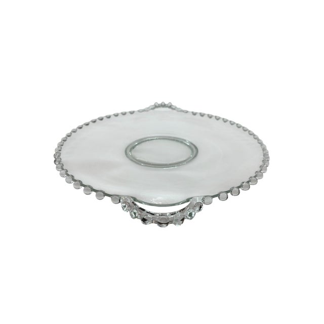 Mid 20th Century Imperial Glass Candlewick Handled Plate For Sale - Image 4 of 7