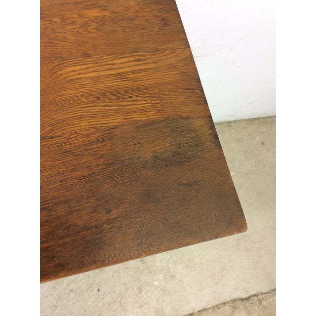 Antique Oak Writing Desk With Drawer and Draw Leaf Surface For Sale - Image 11 of 12