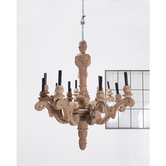 2000 - 2009 Rh French Baroque Style Carved Wood 8-Arm Chandeliers - Pair For Sale - Image 5 of 18