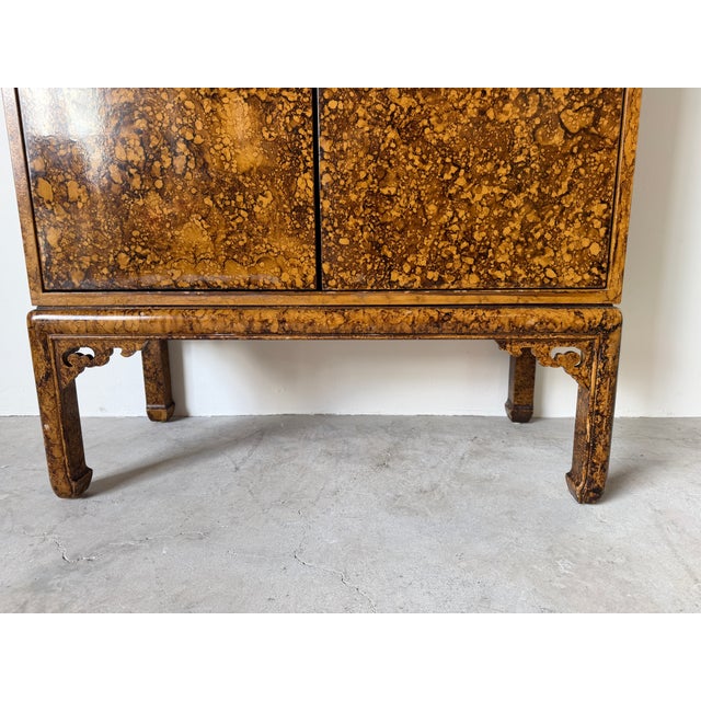 Mid Century Hollywood Regency Faux Tortoiseshell Cabinet For Sale - Image 13 of 18