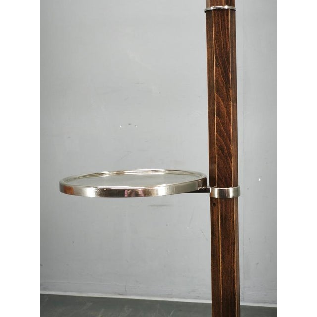 Wood Czech Art Deco Adjustable Floor Lamp with Table, 1930s For Sale - Image 7 of 15