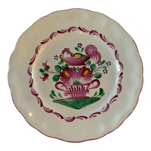 Early 19th Century French St Clement Rooster Wall Plate