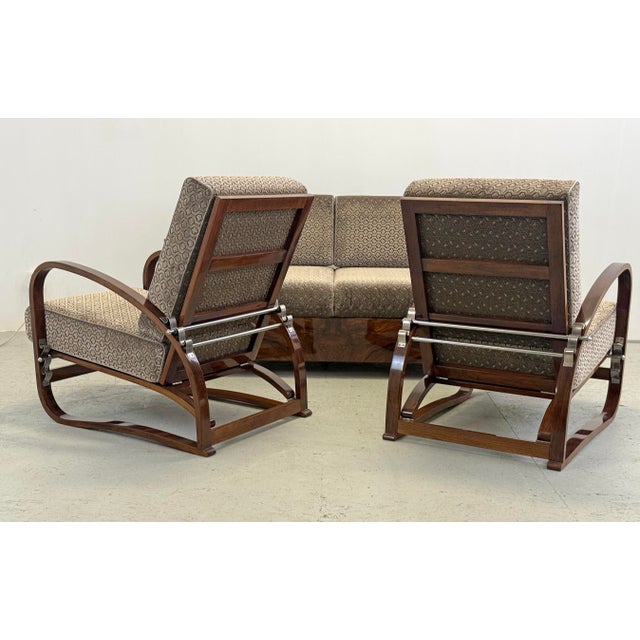 Art Deco Lounge Suite by Jindřich Halabala for Up Závody, 1930s, Set of 3 For Sale - Image 4 of 18