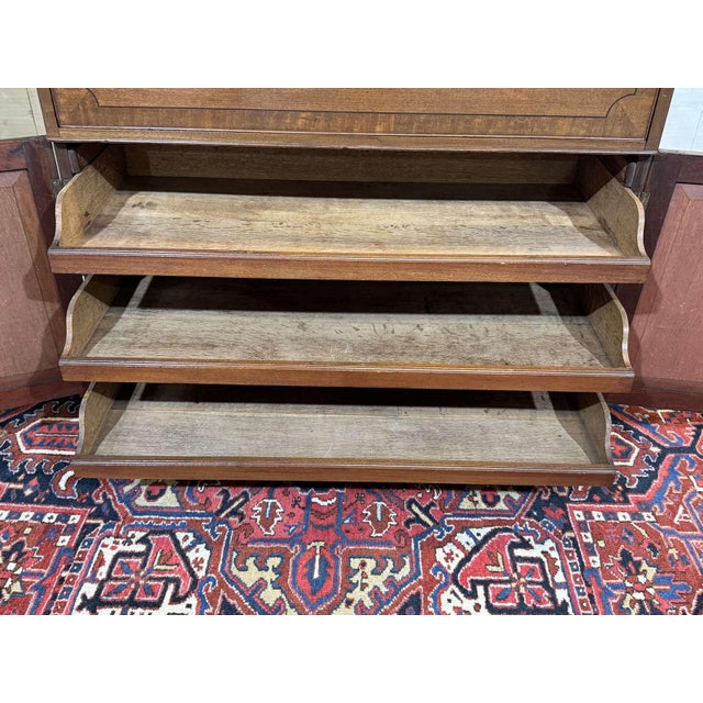 19th Century English Mahogany Secretary Chest of Drawers, 1890s For Sale - Image 16 of 18