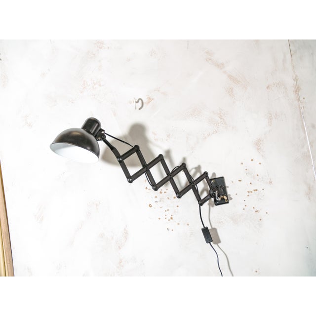 Metal Bauhaus 6718 Scissor Lamp in Satin Black by Christian Dell from Kaiser Idell, 1930s, Set of 3 For Sale - Image 7 of 18