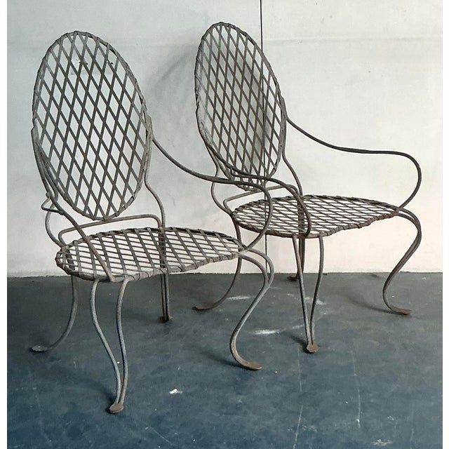 Rose Tarlow Vintage Boho Rose Tarlow Twig Wrought Iron Lounge Chairs - A Pair For Sale - Image 4 of 7