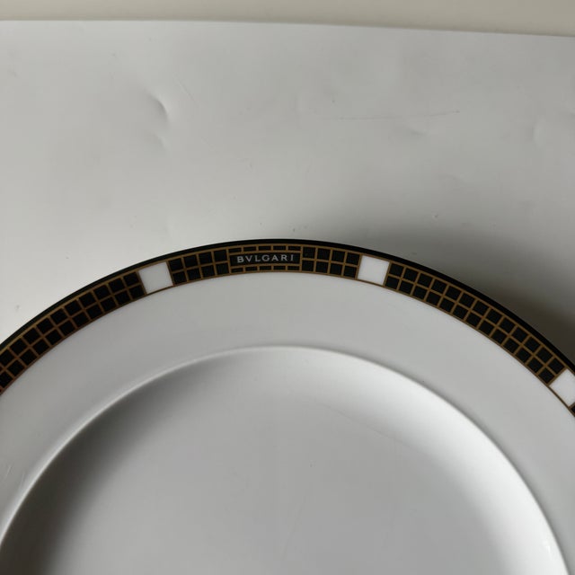 Rosenthal Quadri Black Dinner Plate by Bulgari for Rosenthal, 1990s For Sale - Image 4 of 7