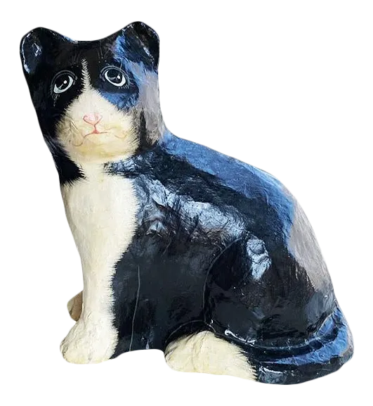 Sculpture paper mache,cat,animal,figurine,sculpture Art & Collectibles