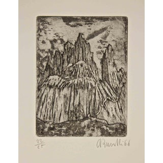 Armando Buratti, Dolomites, Etching, 1966 For Sale