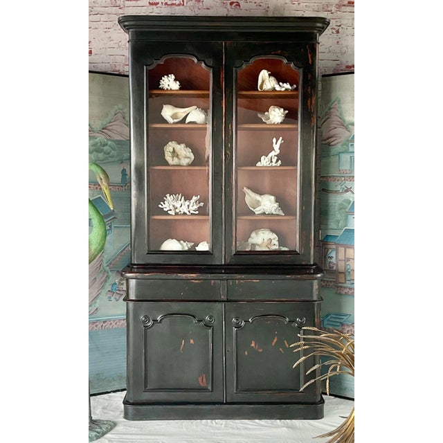 English Regency Ebonized Wood Bookcase Cabinet, 19th Century For Sale - Image 10 of 10