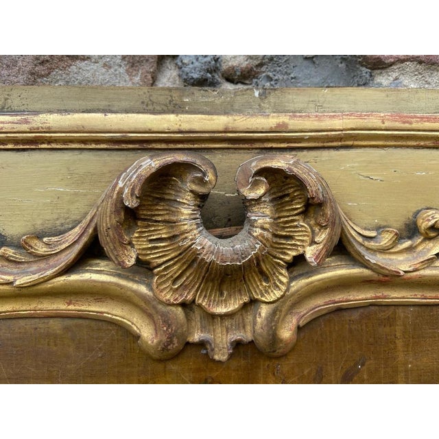 Louis XV French Painted and Gilded Trumeau Mirror For Sale - Image 3 of 18