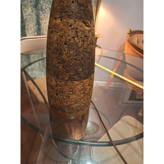1960s Mid-Century Modern Cork Lamp 1960's 1970's For Sale - Image 5 of 12