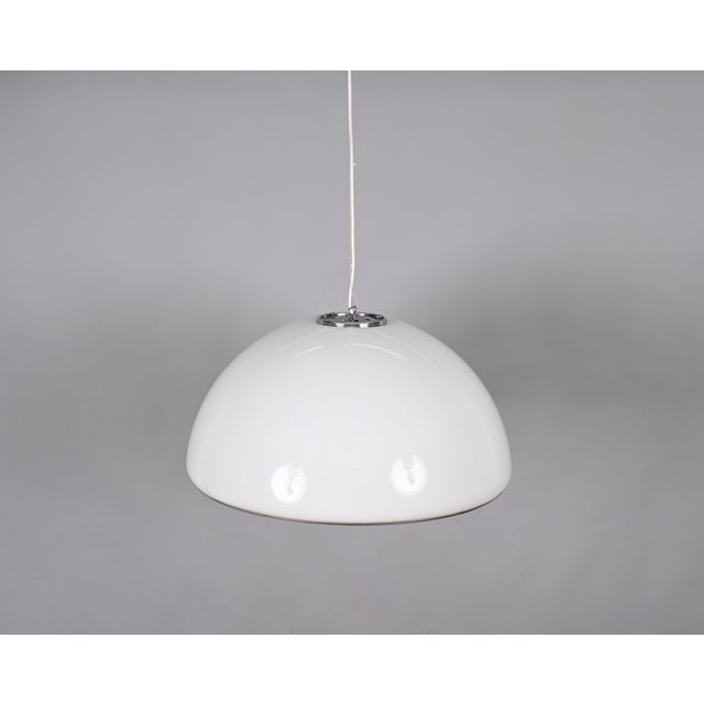 Mid-Century Italian Pendant in Metal and White Acrylic Glass from Guzzini, 1970s For Sale - Image 6 of 14