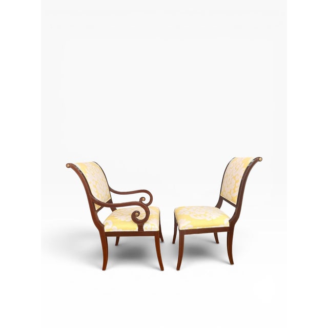 Late 20th Century Set of 10 Kindel Neoclassical Mahogany Dining Chairs – 8 Side Chairs & 2 Armchairs For Sale - Image 5 of 18