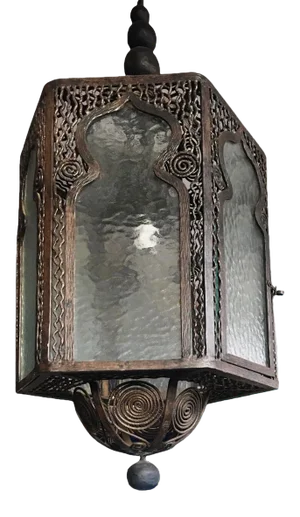 Ceiling Light Antique Wrought Iron - Parisian Art Deco Style