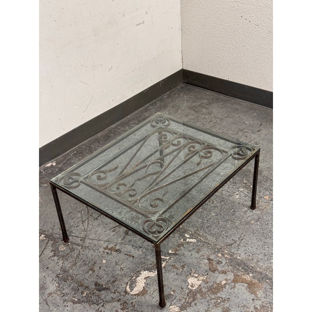 19th Century French Gate + Glass Custom Coffee Table For Sale - Image 10 of 12