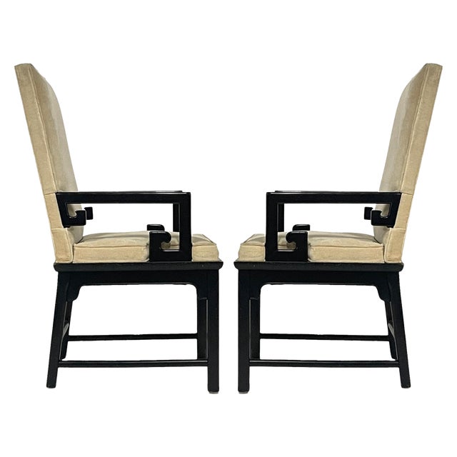 Raymond Sobota for Century Greek Key Arm or Dining Chairs in the Manner of Michael Taylor - a Pair For Sale