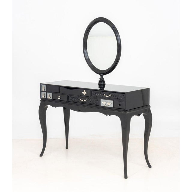 Wood Boca Do Lobo "Melrose" Dressing Table and Stool For Sale - Image 7 of 12